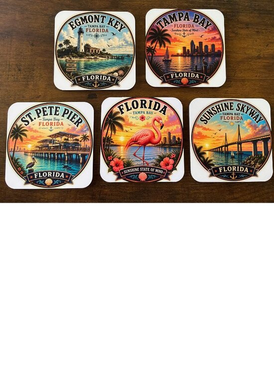 Other - Florida Gulf Coast Magnet Set – Sea Turtle, Manatee, Pelican, Clearwater Beach